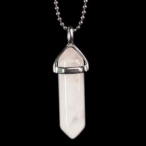 Rose Quartz Gemstone Pendant Necklace